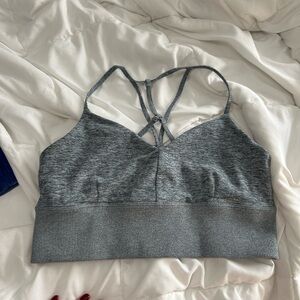 ALO Yoga alosoft  Gray Strappy Sports Bra size L